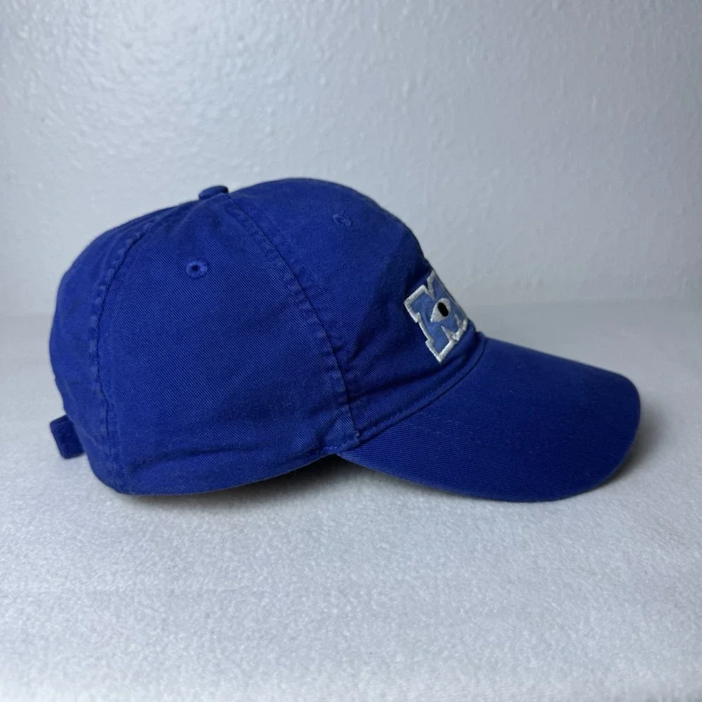 Disney Parks Monsters Inc University MU Distressed Blue Baseball Hat Cap Adult
